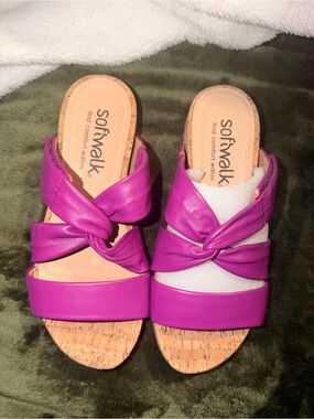SoftWalk purple tallulah Slide Sandals